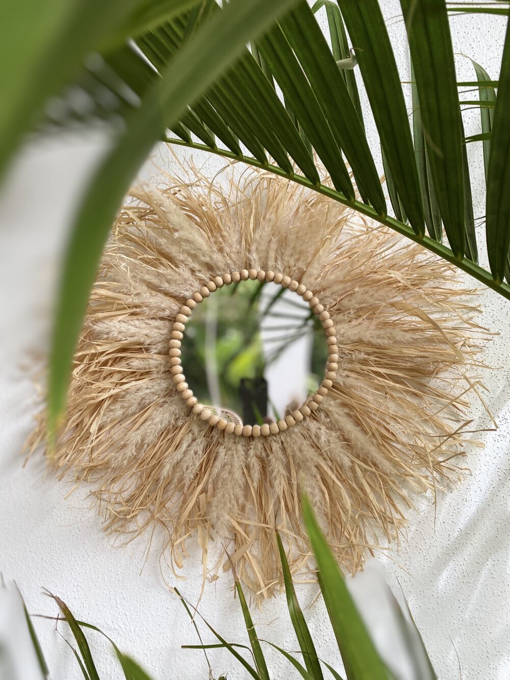 raffia mirror boho wall decor Marbella